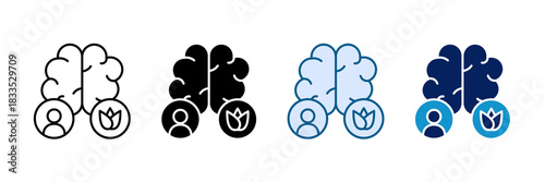 Mindfulness Icon Set Multiple Style Collection