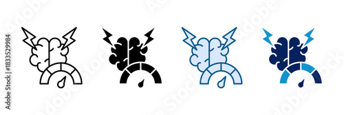 Stress Barometer Icon Set Multiple Style Collection