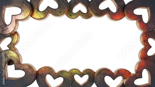 Decorative Heart-Shaped Cookie Cutouts Forming a Romantic Frame in Warm Tones