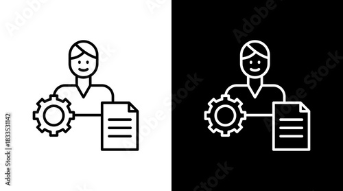 Mentor Guide Outline White Icon Set Design