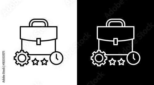 Work Experience Outline White Icon Set Design