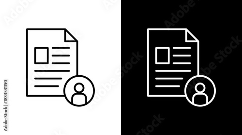 Job Application Outline White Icon Set Design