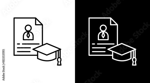 Internship Outline White Icon Set Design