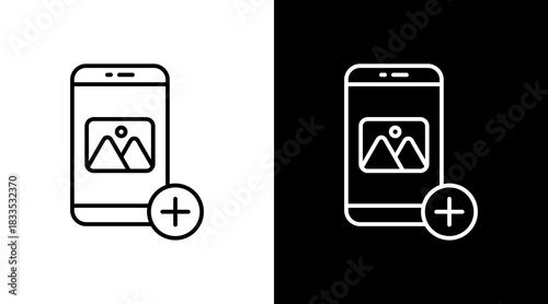 Social Post Outline White Icon Set Design