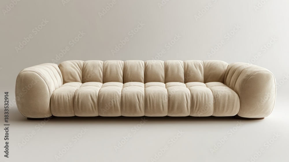 Obraz premium Beige sectional sofa in a studio setting