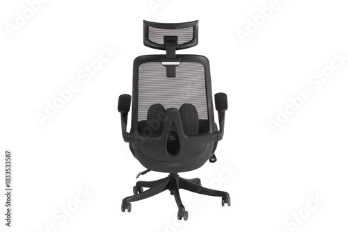 Chair office back modern chair trending chair new design gaming chair study chair cushion seat movable adjustable handle white background back view.
