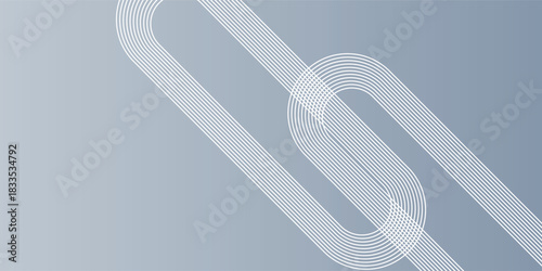 A stylized white chain link graphic composed of fine lines on a muted blue-gray gradient background.