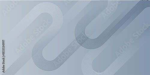 Obraz na płótnie Modern abstract background with flowing, overlapping rounded lines on a gray gradient