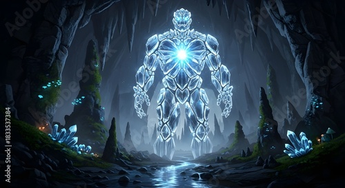 Glowing arcane portal illuminating a hidden cavern