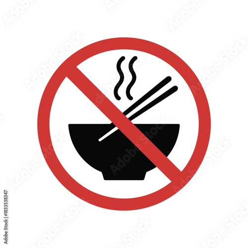 No eating or food allowed sign