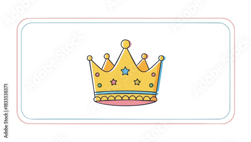 Golden Crown Embellished with Stars and Pastel Accents, Royalty and Whimsy