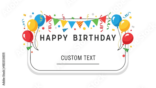 Festive Happy Birthday Celebration Design with Custom Text Space
