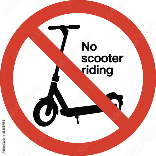 Prohibition sign for no scooter riding
