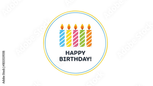 Celebrate with Festive Birthday Candles Illustration in Cheerful Colors and a Delightful Greeting