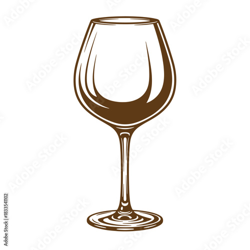 Elegant vintage sketch illustration of a wine glass perfect for dining and drinking related designs