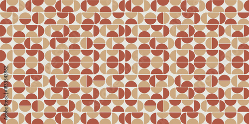 Abstract Retro Circles Geometric Seamless Vector Pattern Minimal Design Trendy Fashion Colors Rounded Soft Concept Perfect for Allover Fabric Print or Wall Paper Milky Brown Amber Brown Tones
