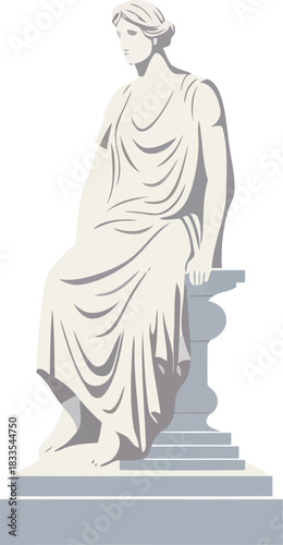 Greek statuestic isolated