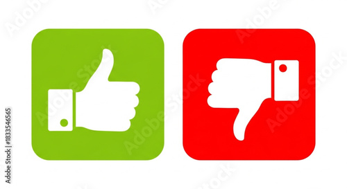 Thumbs up and thumbs down icons indicating positive and negative feedback or approval and disapproval