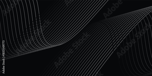 Abstract wave element for design. Digital frequency track equalizer. Stylized line art background. Vector illustration. Wave with lines created using blend tool. eps 10