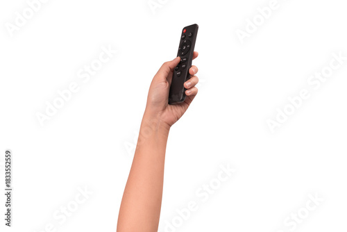 Wallpaper Mural Hand holding remote control isolated on isolated on transparent PNG.	 Torontodigital.ca