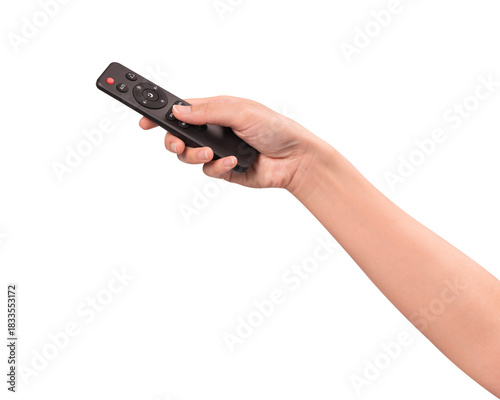 Wallpaper Mural Hand holding remote control isolated on isolated on transparent PNG.	 Torontodigital.ca