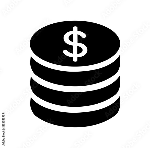 Cartoon Icon Finance Bank Coin Simple Digital Design