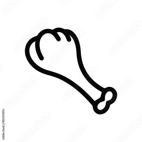 Chicken leg roast food icon cook fresh animal tasty hot design.