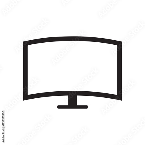 Monitor curved display black icon screen electronic computer design.