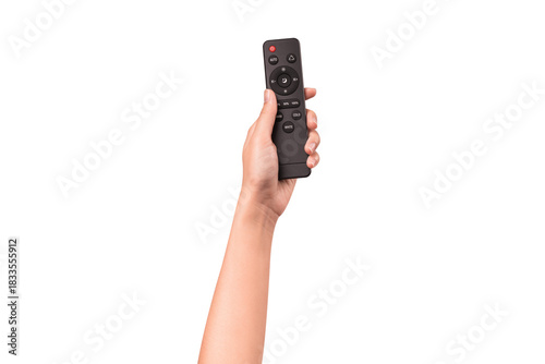Wallpaper Mural Hand holding remote control isolated on isolated on transparent PNG.	 Torontodigital.ca