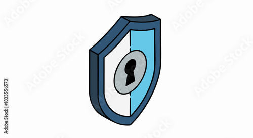 Shield with a keyhole symbol representing security and protection.