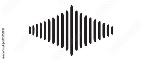 Sound wave audio black icon noise play volume design.