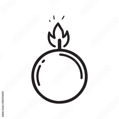 Bomb energy icon war and fire blast black design.