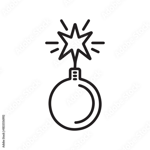 Bomb energy icon war and fire blast black design.