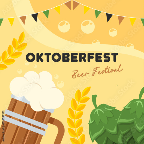 Flat oktoberfest festival banner