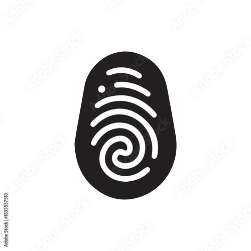 Finger print black and color icon mark human security vector design.