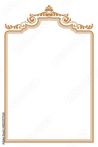 Elegant Gold Floral Arch Frame for Certificate or Document. 129