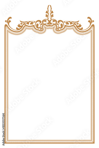 Elegant Gold Floral Arch Frame for Certificate or Document. 127