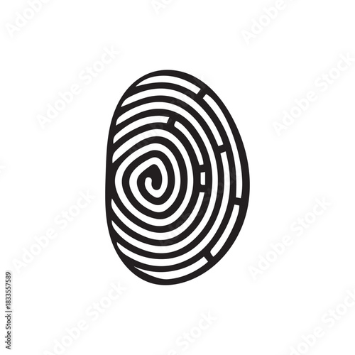 Finger print black and color icon mark human security vector design.