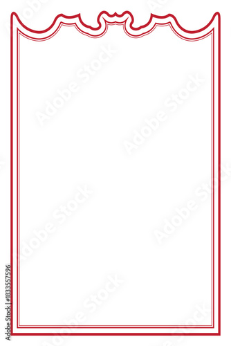 Minimal Red Contour Lines Arch Frame for Certificate or Document. 132