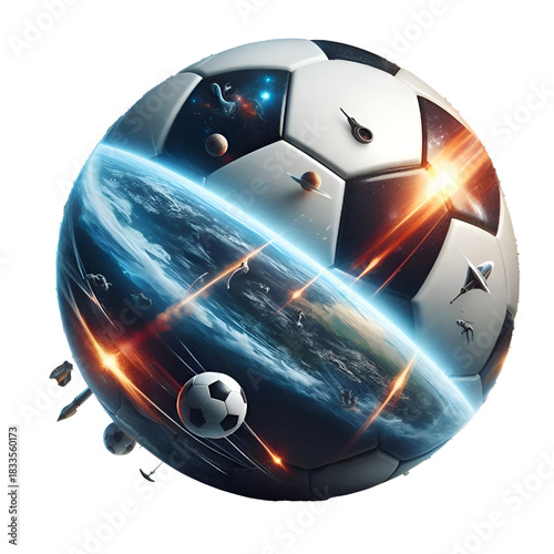 High-quality 3D rendered soccer ball featuring a modern black and white hexagonal design with clean, precise details. Isolated on a white background, this realistic football illustration is ideal for 