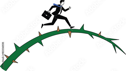 businessman running on the road