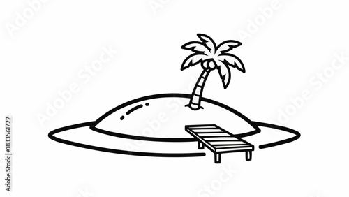 Tropical Island Getaway - Palm Tree, Beach, and Relaxation.