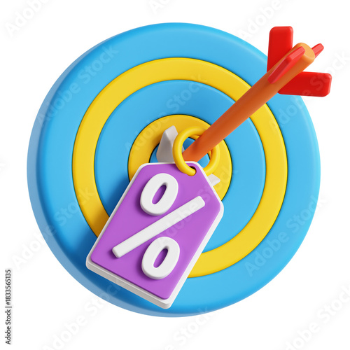 Discount target 3D Icon
