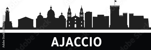  skyline silhouette with lighthouse cathedral and castle city architecture