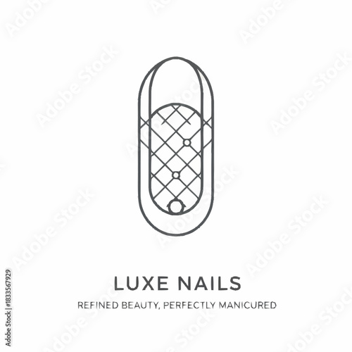 Luxe Nails Refined Beauty Perfectly Manicured Logo Design.
