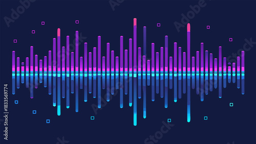 Vibrant Digital Music Sound Equalizer Waveform Background with vector illustration
