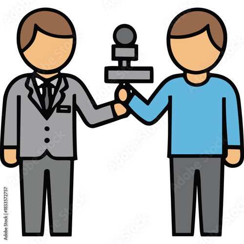 Two Businessmen Shaking Hands Over a Chess Pawn Symbolizing Strategy and Partnership in a Meeting