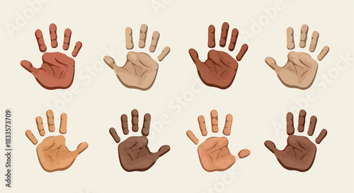Diverse hands collection showing different skin tones