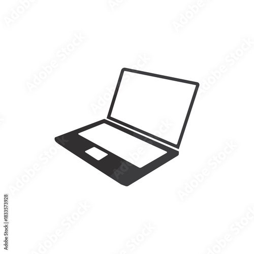 laptop logo simple vector icon illustration