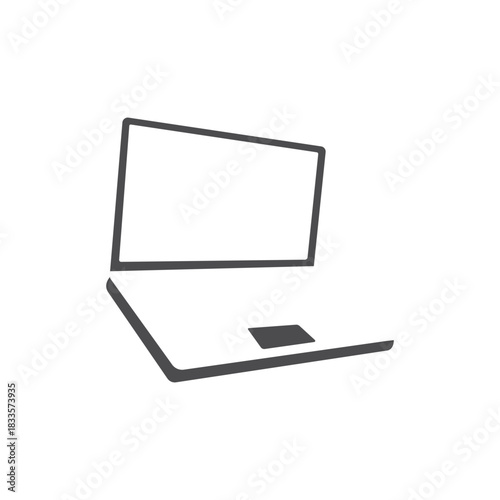 laptop logo simple vector icon illustration